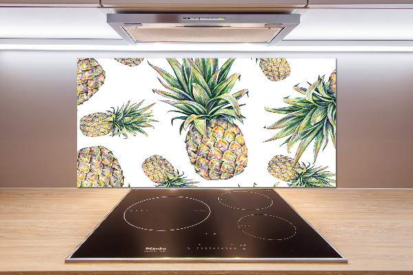 Rivestimento parete cucina con motivo ananas