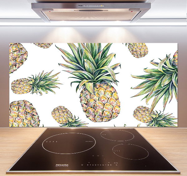 Rivestimento parete cucina con motivo ananas