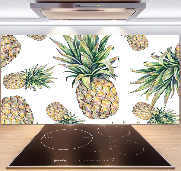 Rivestimento parete cucina con motivo ananas
