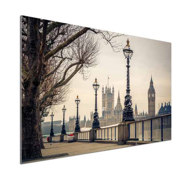 Rivestimento parete cucina con motivo 'Londra in autunno' per arredamento da cucina