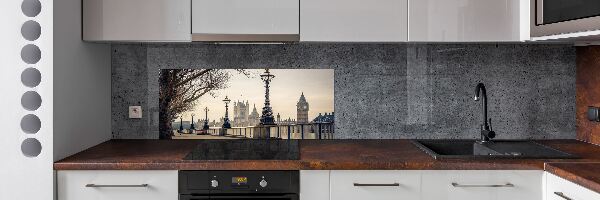 Rivestimento parete cucina con motivo 'Londra in autunno' per arredamento da cucina