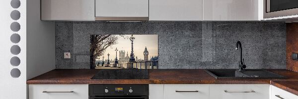 Rivestimento parete cucina con motivo 'Londra in autunno' per arredamento da cucina