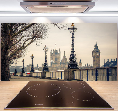 Rivestimento parete cucina con motivo 'Londra in autunno' per arredamento da cucina
