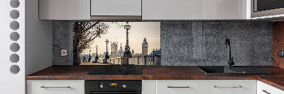 Rivestimento parete cucina con motivo 'Londra in autunno' per arredamento da cucina