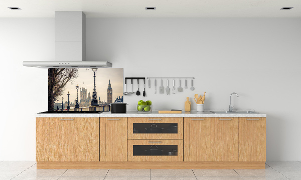 Rivestimento parete cucina con motivo 'Londra in autunno' per arredamento da cucina