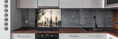 Rivestimento parete cucina con motivo 'Londra in autunno' per arredamento da cucina