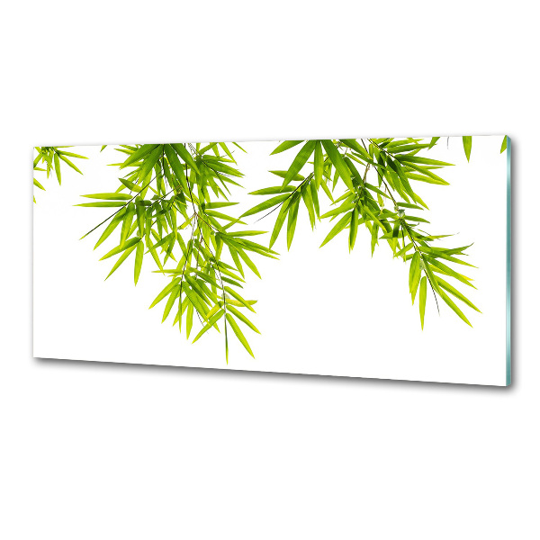 Rivestimento parete cucina con motivo a foglie di bambù