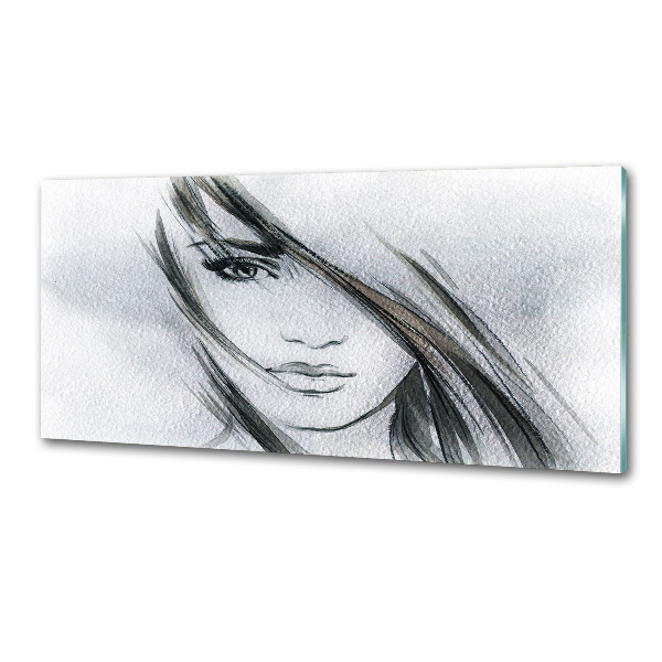 Pannello retrocucina con il ritratto di una donna