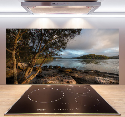 Pannello retrocucina con stampa raffigurante un albero sulla riva del fiume