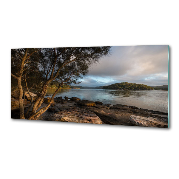 Pannello retrocucina con stampa raffigurante un albero sulla riva del fiume