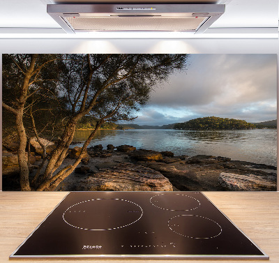 Pannello retrocucina con stampa raffigurante un albero sulla riva del fiume