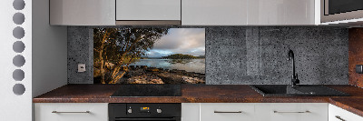 Pannello retrocucina con stampa raffigurante un albero sulla riva del fiume