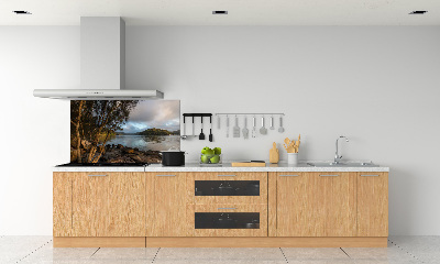 Pannello retrocucina con stampa raffigurante un albero sulla riva del fiume