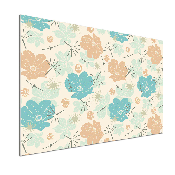 Rivestimento parete cucina con motivo floreale