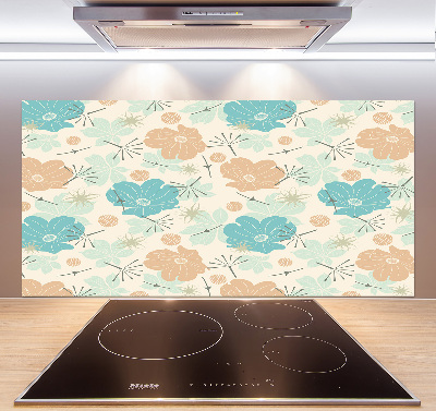 Rivestimento parete cucina con motivo floreale