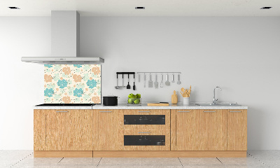 Rivestimento parete cucina con motivo floreale