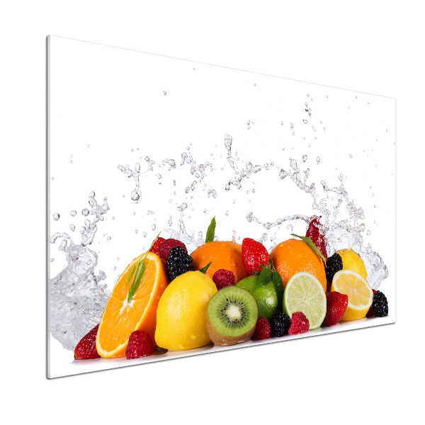 Rivestimento parete cucina con motivo frutta e acqua