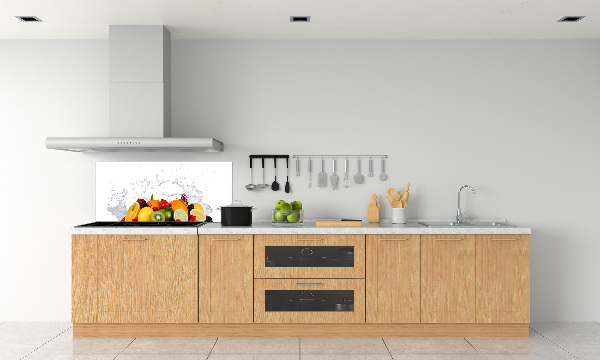 Rivestimento parete cucina con motivo frutta e acqua