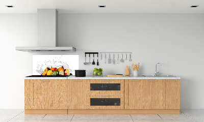 Rivestimento parete cucina con motivo frutta e acqua