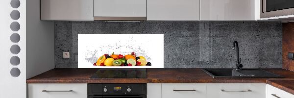 Rivestimento parete cucina con motivo frutta e acqua