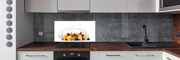 Rivestimento parete cucina con motivo frutta e acqua