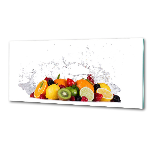 Rivestimento parete cucina con motivo frutta e acqua