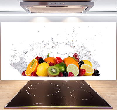 Rivestimento parete cucina con motivo frutta e acqua