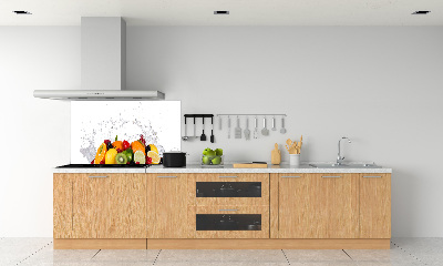 Rivestimento parete cucina con motivo frutta e acqua