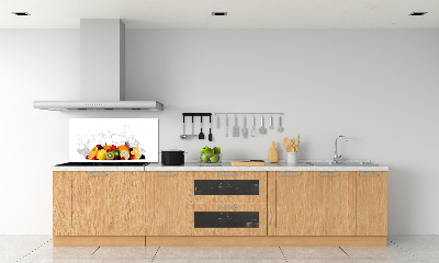 Rivestimento parete cucina con motivo frutta e acqua