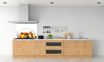 Rivestimento parete cucina con motivo frutta e acqua