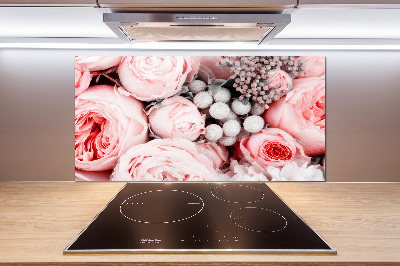 Rivestimento parete cucina con motivo a mazzo di fiori