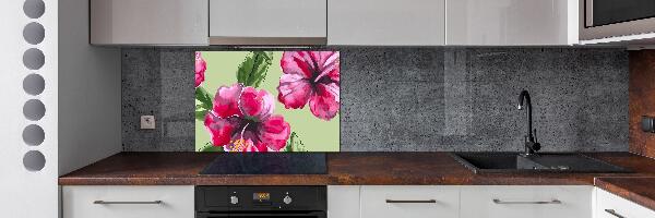 Pannello retrocucina con motivo di fiori hawaiani