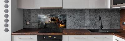 Rivestimento parete cucina con motivo Cisterna