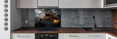 Rivestimento parete cucina con motivo Cisterna