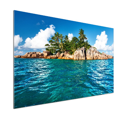 Rivestimento parete cucina con stampa Isola tropicale