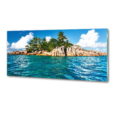 Rivestimento parete cucina con stampa Isola tropicale