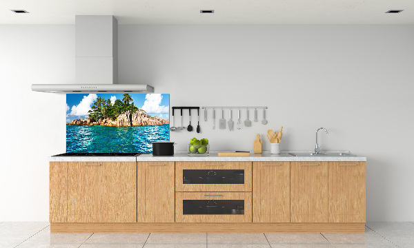 Rivestimento parete cucina con stampa Isola tropicale