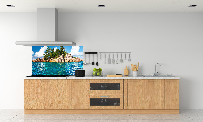 Rivestimento parete cucina con stampa Isola tropicale