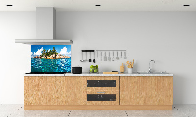 Rivestimento parete cucina con stampa Isola tropicale