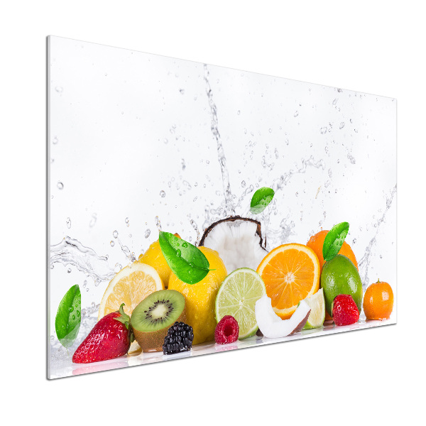 Rivestimento parete cucina con motivo frutta e acqua