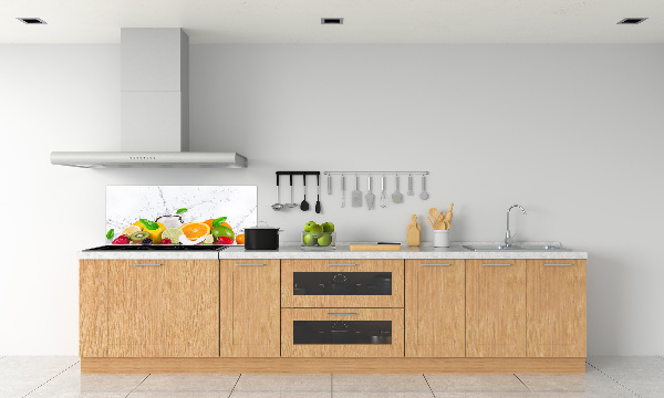 Rivestimento parete cucina con motivo frutta e acqua