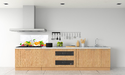 Rivestimento parete cucina con motivo frutta e acqua