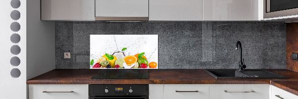 Rivestimento parete cucina con motivo frutta e acqua