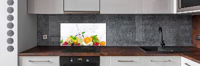Rivestimento parete cucina con motivo frutta e acqua