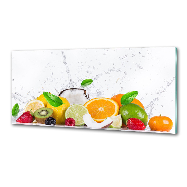 Rivestimento parete cucina con motivo frutta e acqua