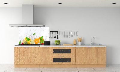 Rivestimento parete cucina con motivo frutta e acqua