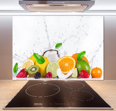 Rivestimento parete cucina con motivo frutta e acqua