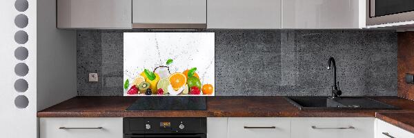 Rivestimento parete cucina con motivo frutta e acqua