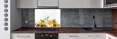 Rivestimento parete cucina con motivo frutta e acqua