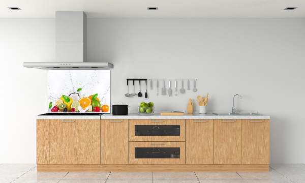 Rivestimento parete cucina con motivo frutta e acqua
